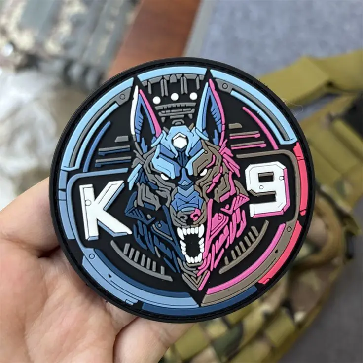 K9 PVC rubber patch held in hand