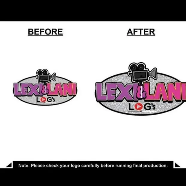Lexilani Logs logo before and after vector conversion